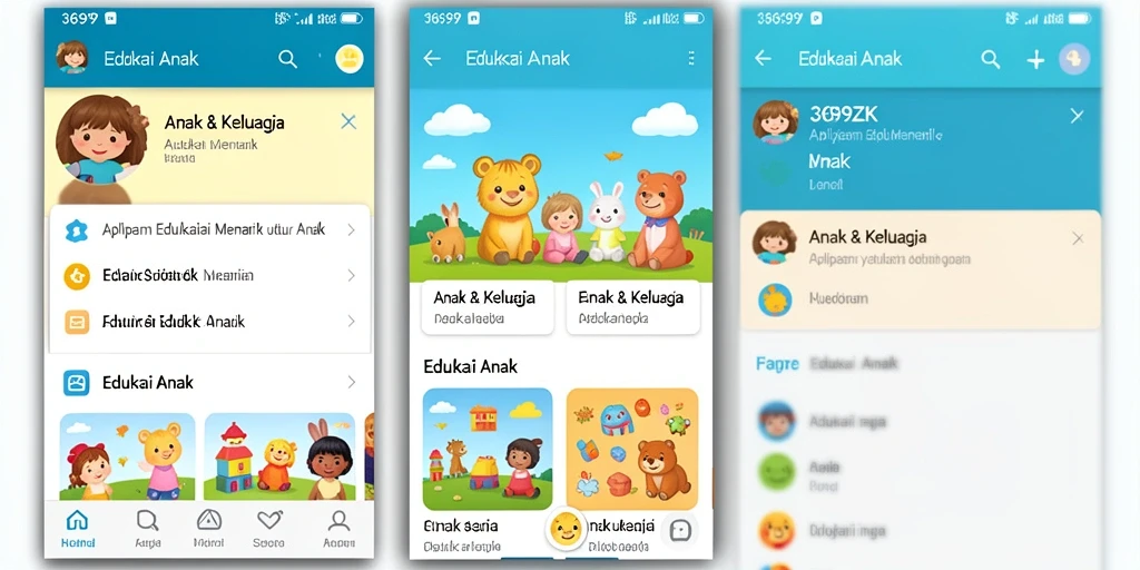 Tampilan antarmuka aplikasi 369ZK yang menarik bagi anak-anak.