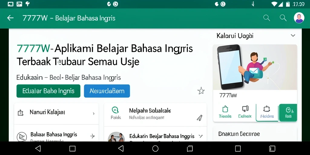 Tampilan antarmuka aplikasi 7777W yang interaktif dan ramah pengguna.
