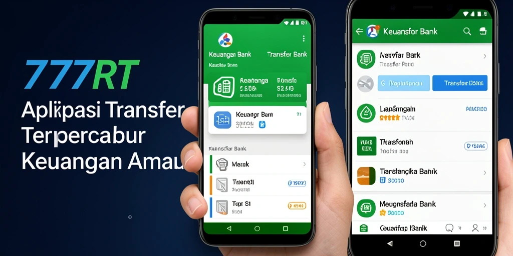 Antarmuka aplikasi 777RT untuk transfer bank yang sederhana dan elegan.