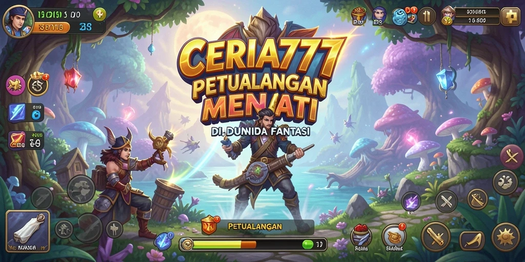 Antarmuka CERIA777 yang menampilkan dunia petualangan yang memukau.