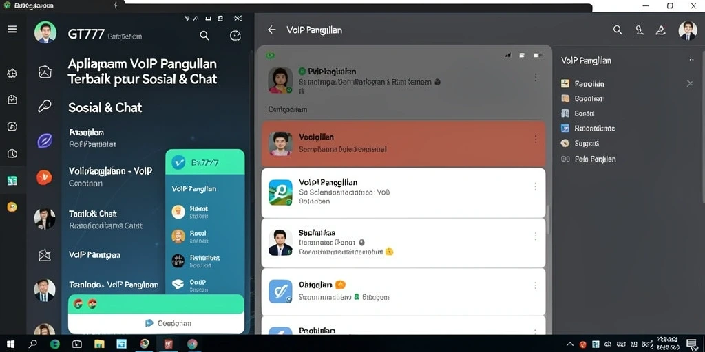 Antarmuka aplikasi GT777 dengan fitur VoIP Panggilan yang mudah digunakan.