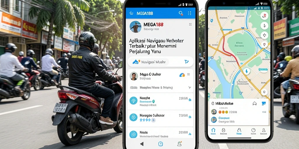 Antarmuka aplikasi MEGA188 yang mudah dan informatif dalam navigasi motor.
