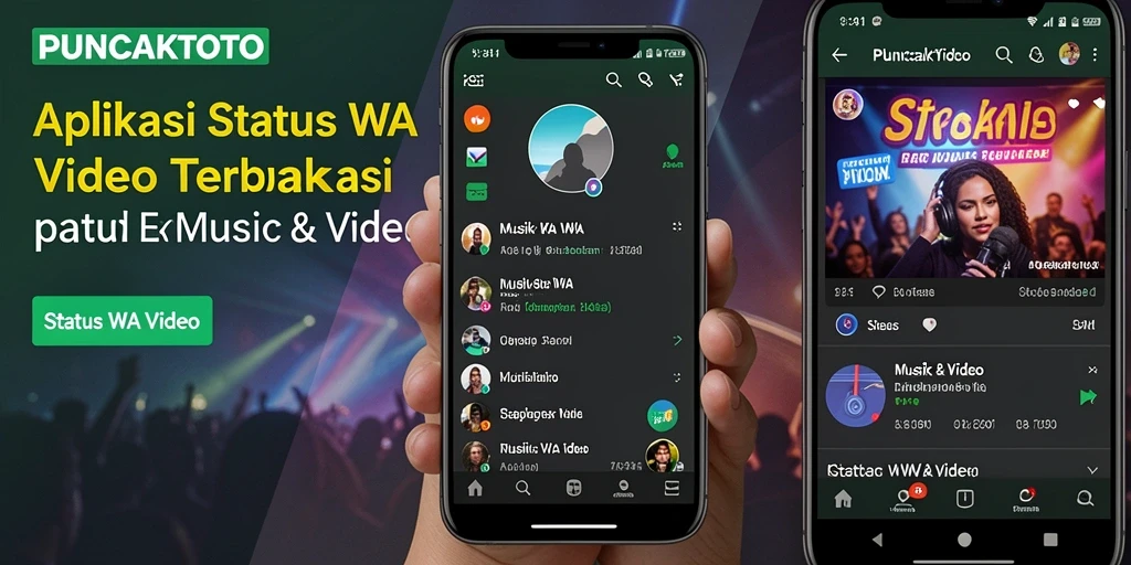 Tampilan antarmuka PUNCAKTOTO yang menarik dan modern untuk Status WA Video.