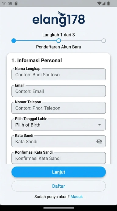 Panduan Buat Akun Baru elang178 untuk Pengguna Android